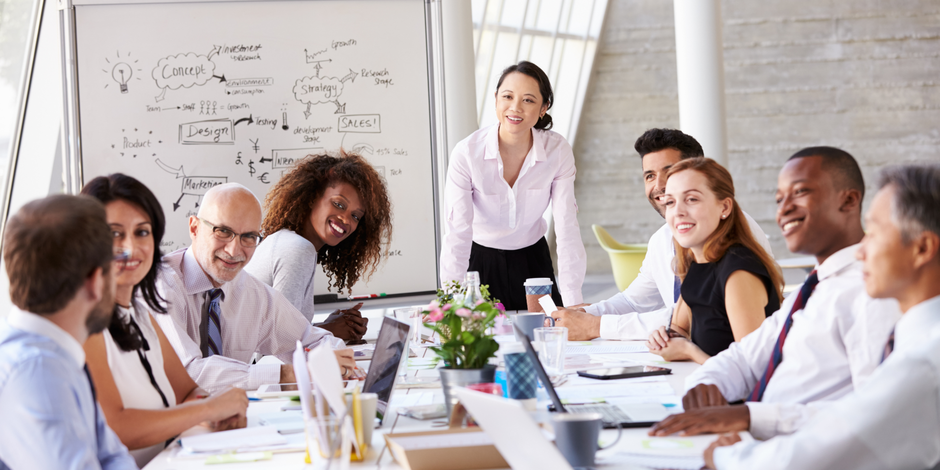 um equipe de trabalho bem diversificada